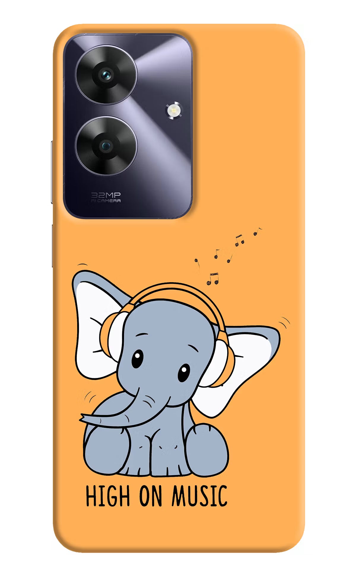 High On Music Realme C61 Hard Case Back Cover by Casekaro