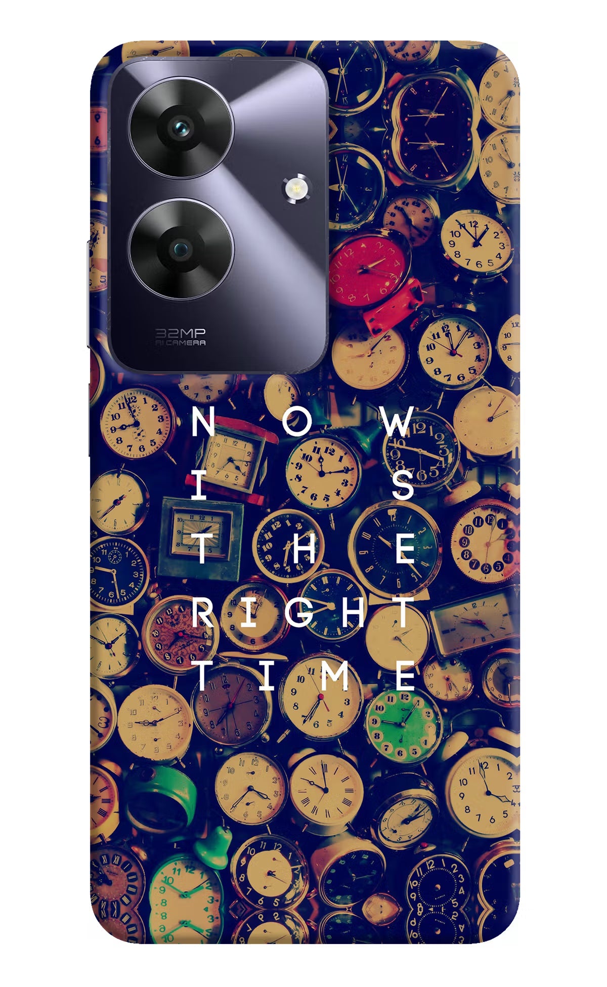 Now is the Right Time Quote Realme C61 Hard Case Back Cover by Casekaro