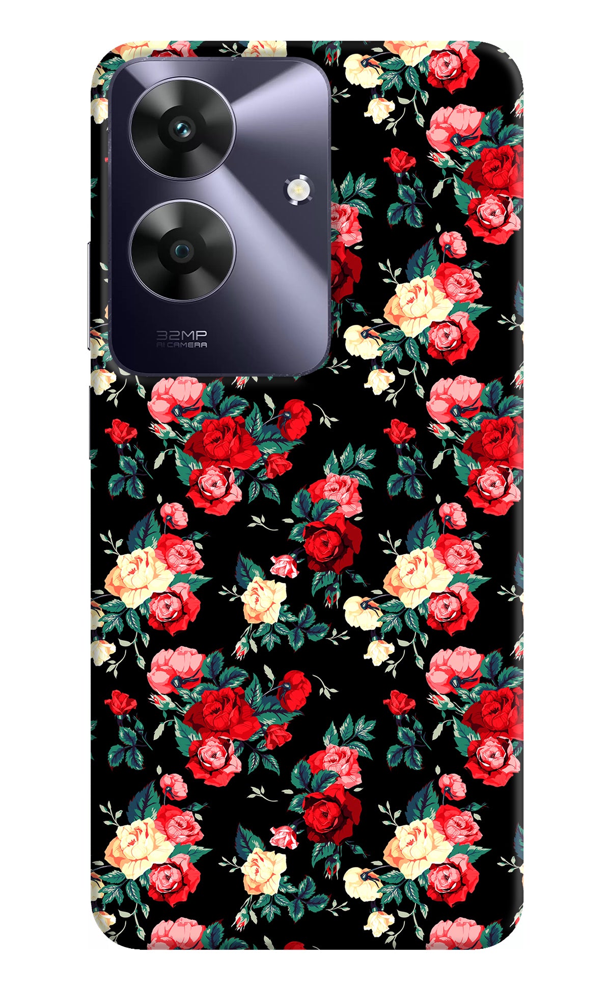 Rose Pattern Realme C61 Back Cover