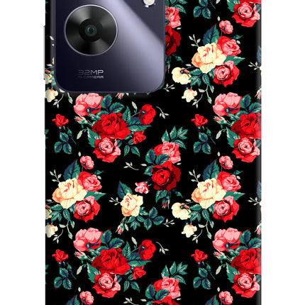 Rose Pattern Realme C61 Hard Case Back Cover by Casekaro