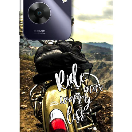 Ride More Worry Less Realme C61 Hard Case Back Cover by Casekaro