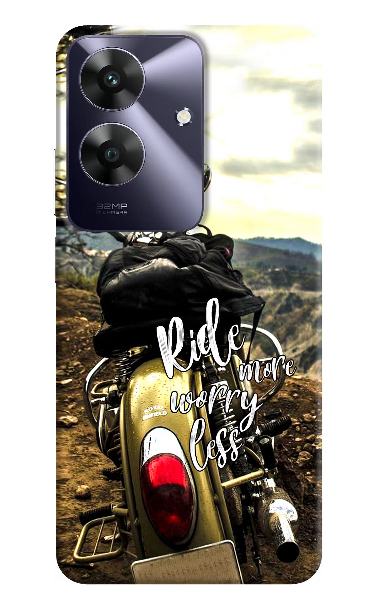 Ride More Worry Less Realme C61 Hard Case Back Cover by Casekaro