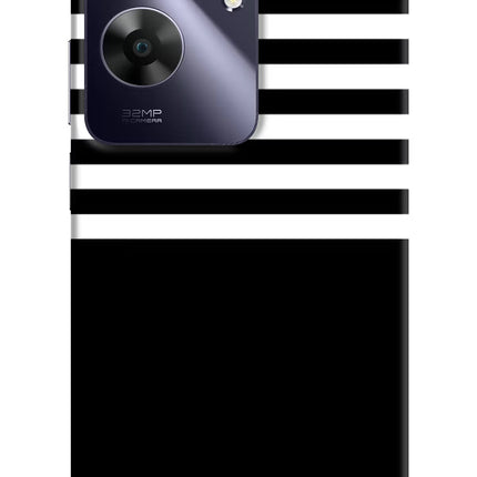 Black and White Print Realme C61 Hard Case Back Cover by Casekaro