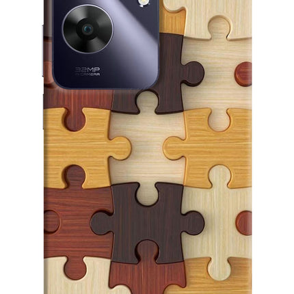 Wooden Puzzle Realme C61 Hard Case Back Cover by Casekaro