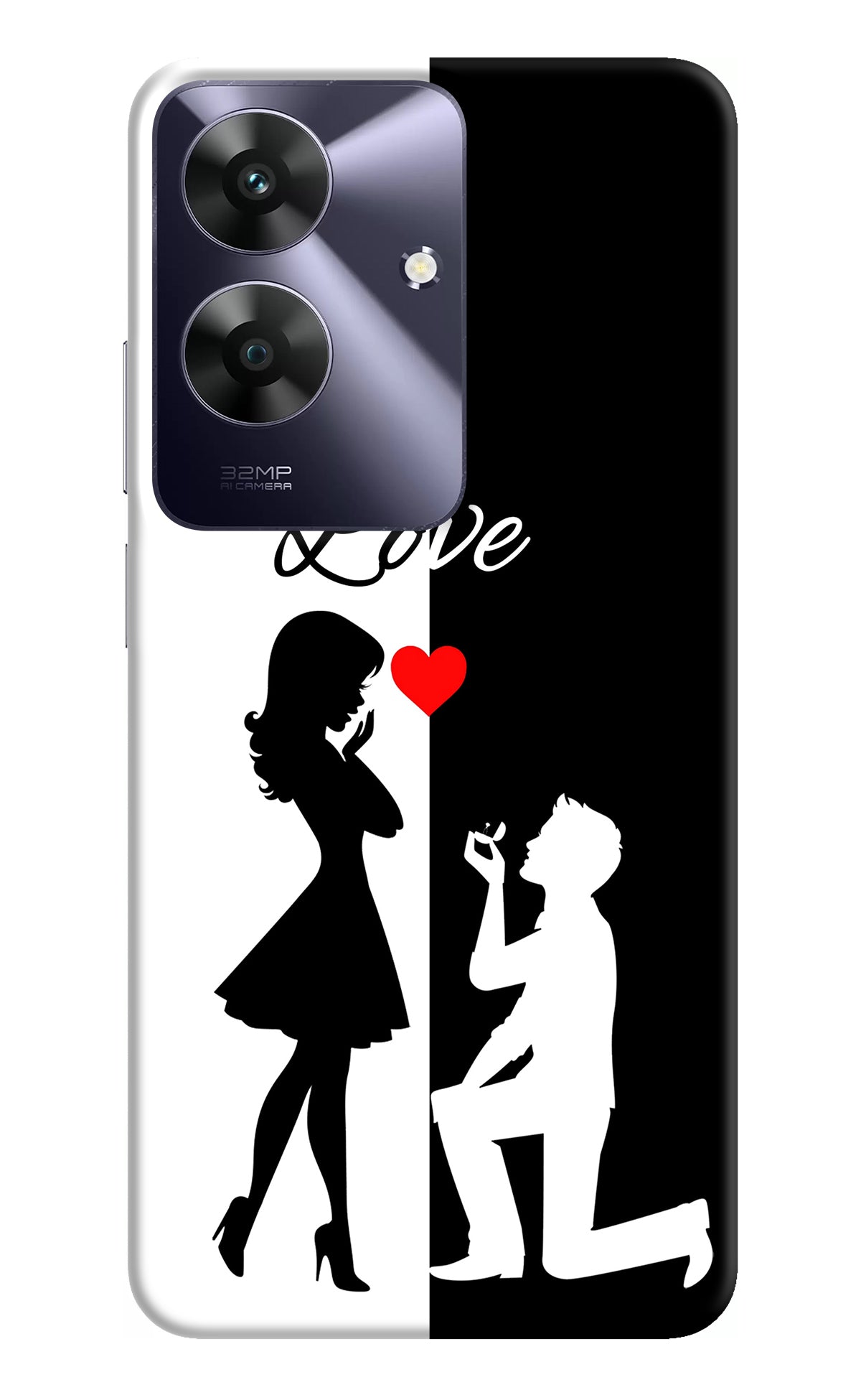 Love Propose Black And White Realme C61 Back Cover