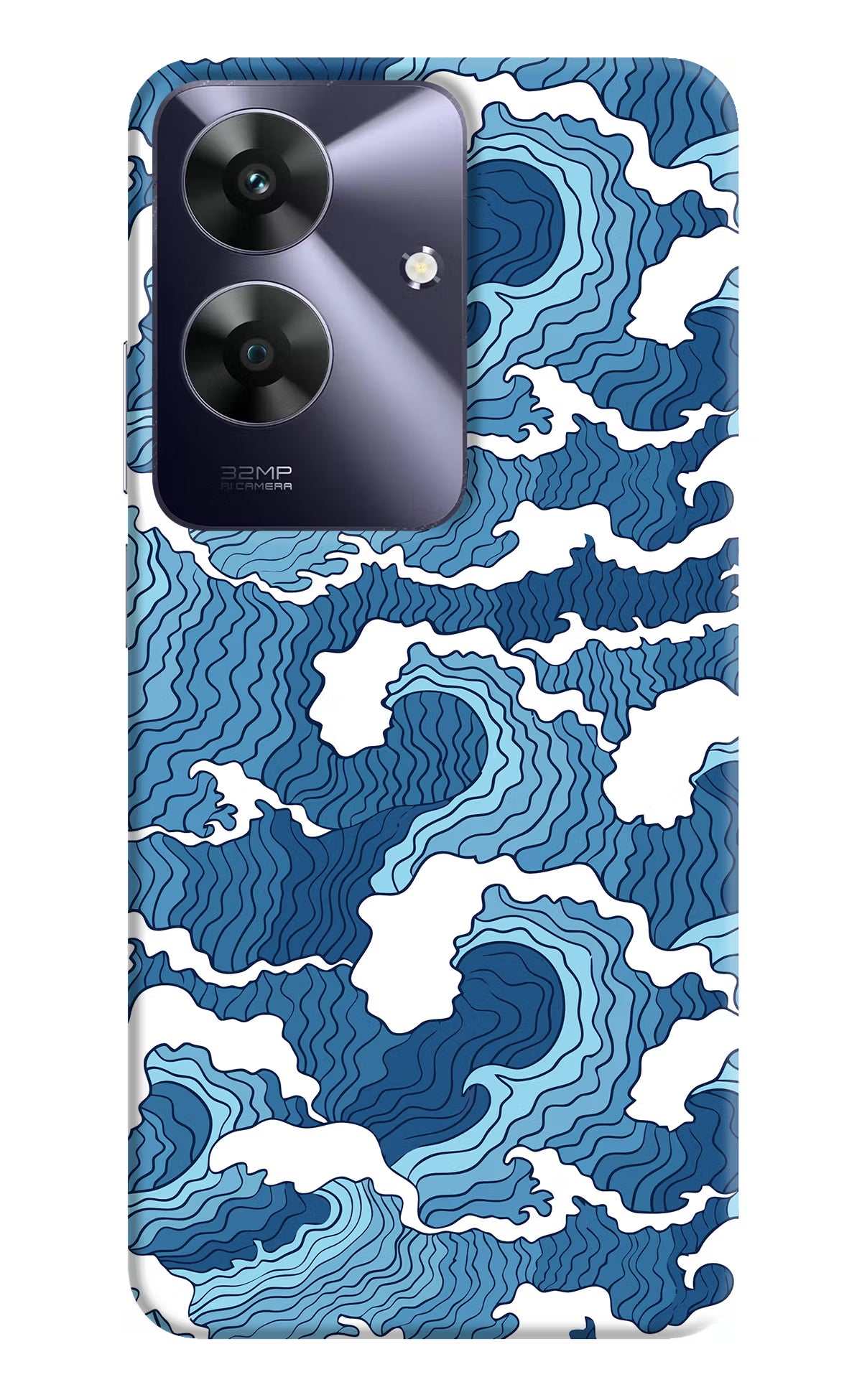 Blue Waves Realme C61 Hard Case Back Cover by Casekaro