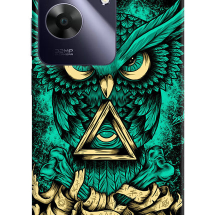 Green Owl Realme C61 Hard Case Back Cover by Casekaro