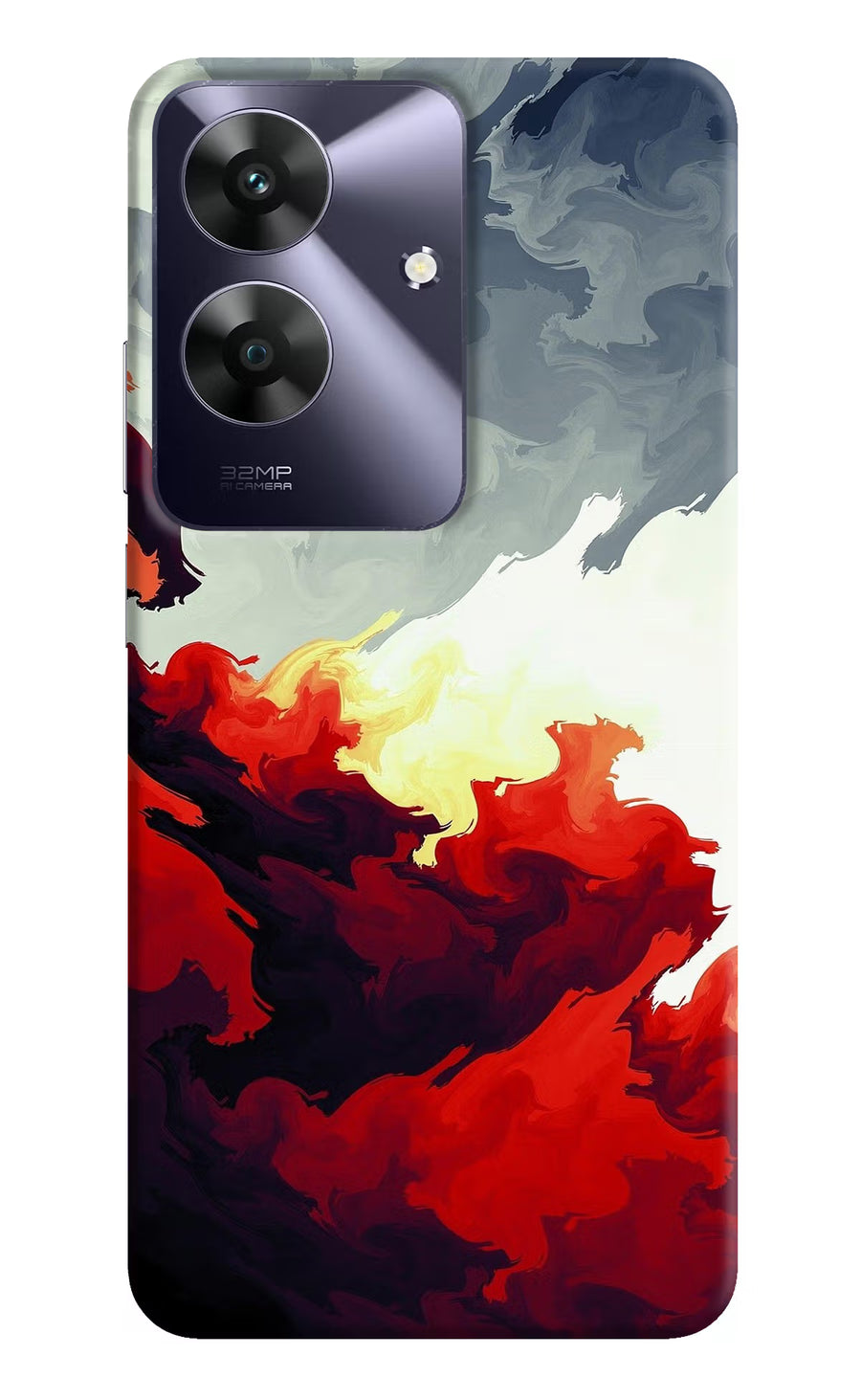 Fire Cloud Realme C61 Back Cover, Hard case
