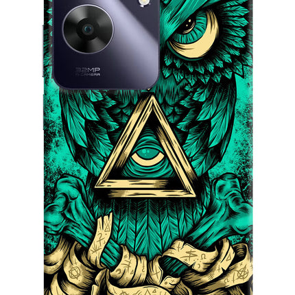 Green Owl Realme C61 Hard Case Back Cover by Casekaro