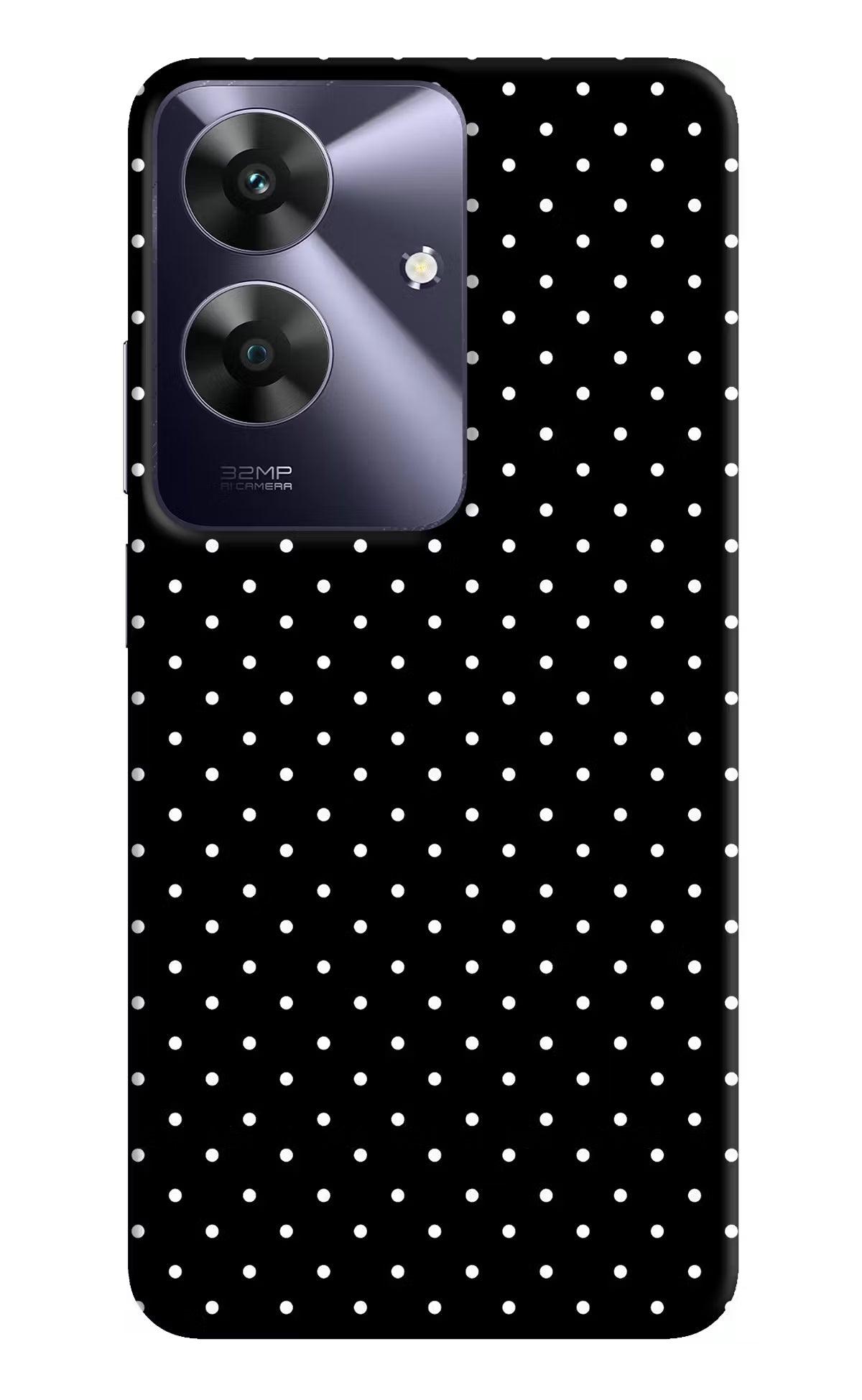 White Dots Realme C61 Hard Case Back Cover by Casekaro