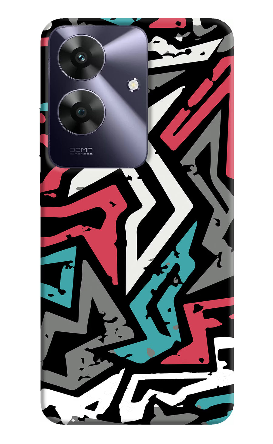 Geometric Graffiti Realme C61 Back Cover, Hard case