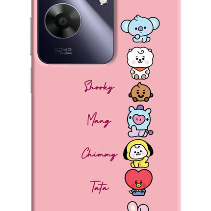 BTS names Realme C61 Hard Case Back Cover by Casekaro