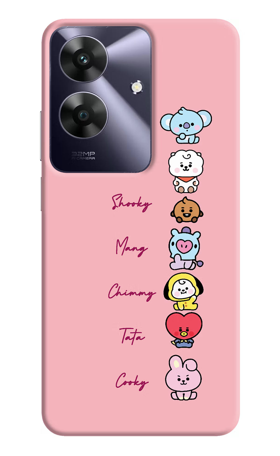 BTS names Realme C61 Back Cover, Hard case