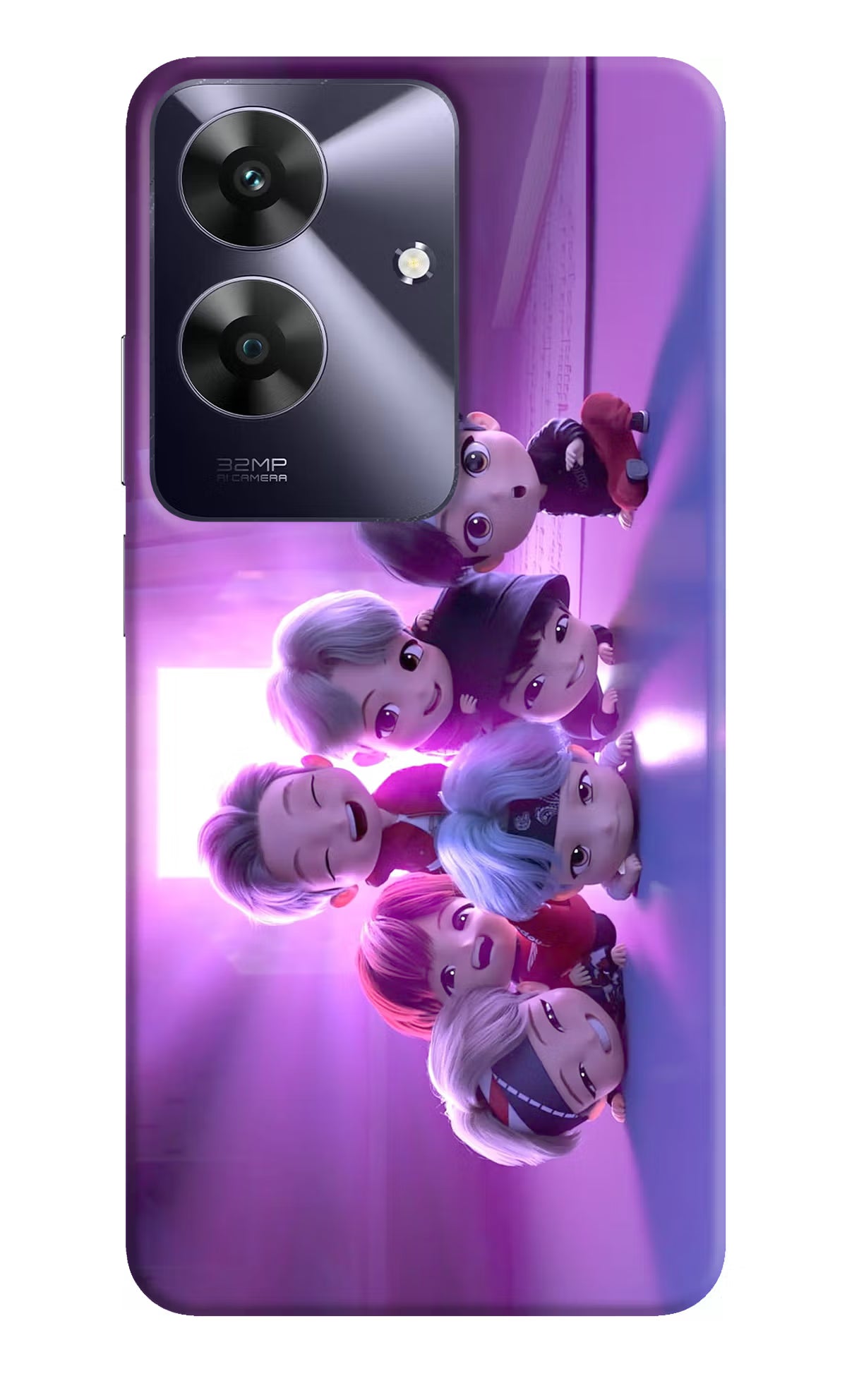 BTS Chibi Realme C61 Hard Case Back Cover by Casekaro