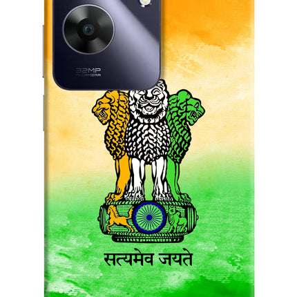 Satyamev Jayate Flag Realme C61 Hard Case Back Cover by Casekaro