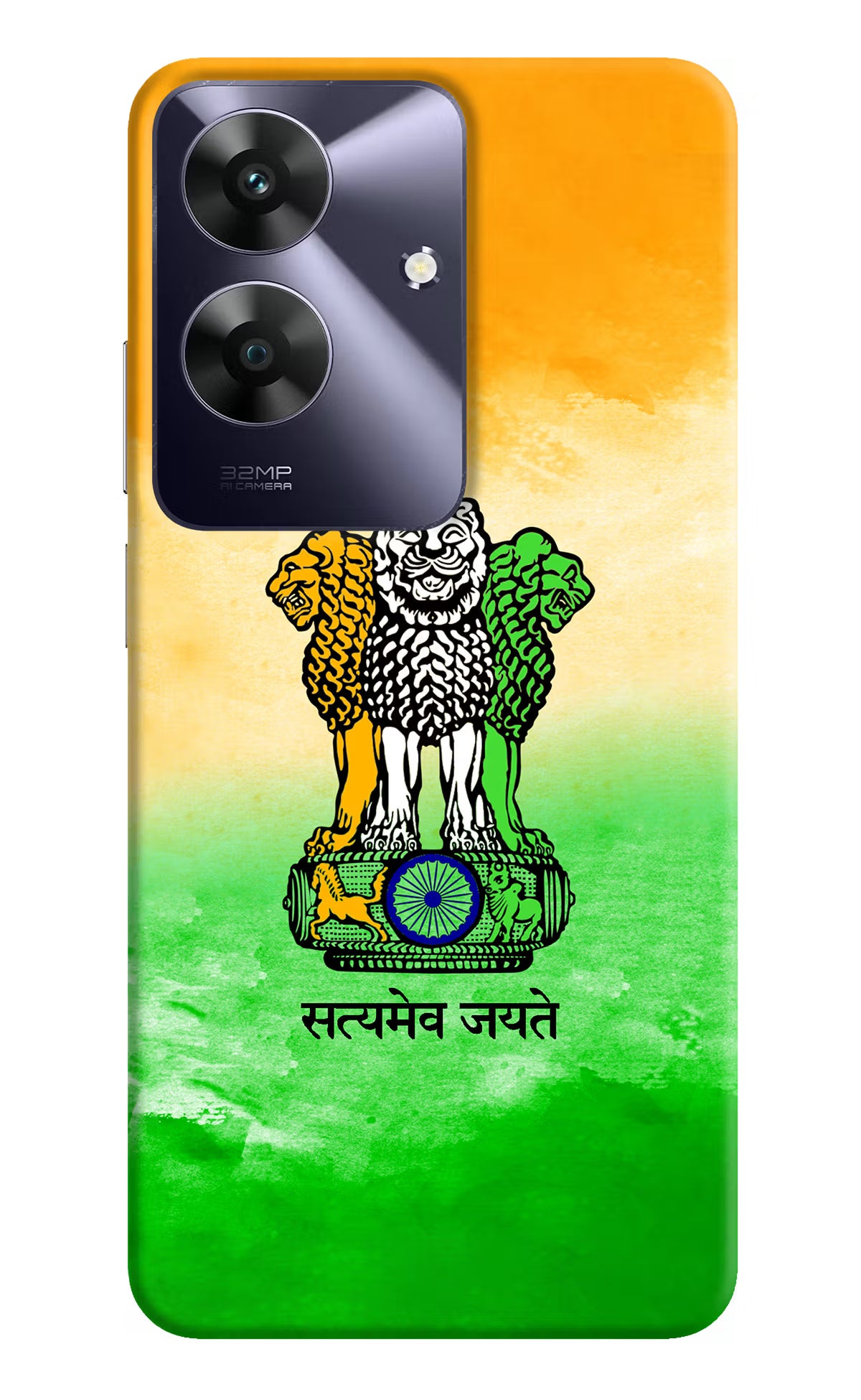 Satyamev Jayate Flag Realme C61 Hard Case Back Cover by Casekaro