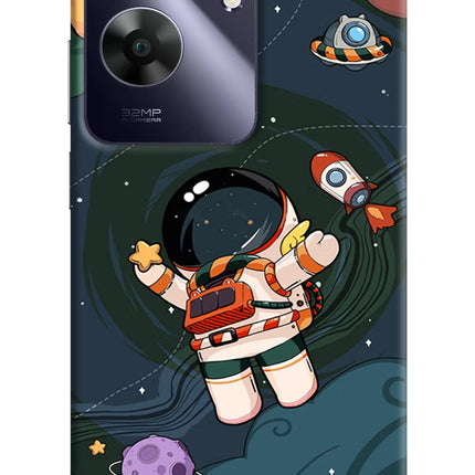 Cartoon Astronaut Realme C61 Hard Case Back Cover by Casekaro