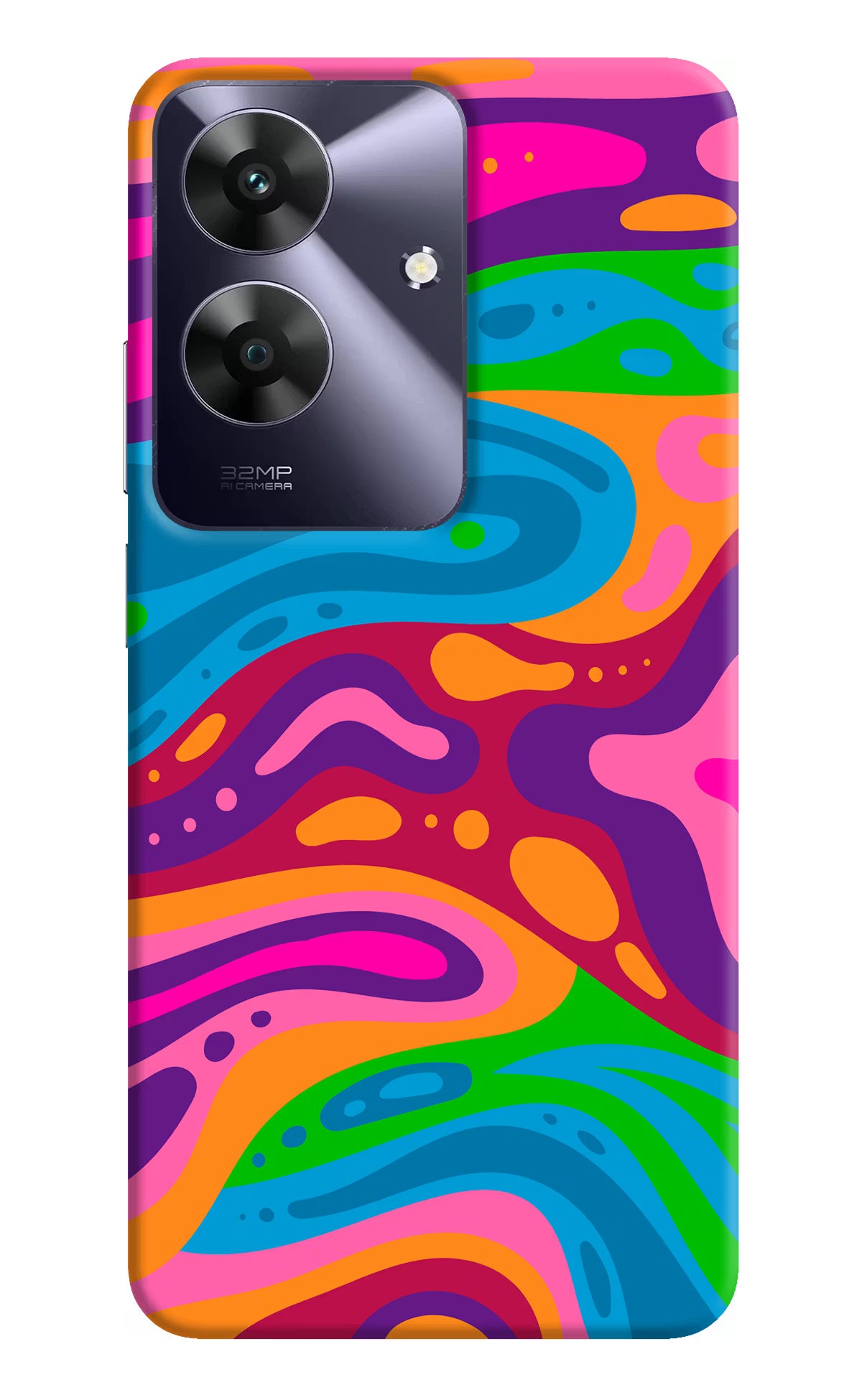 Trippy Pattern Realme C61 Hard Case Back Cover by Casekaro