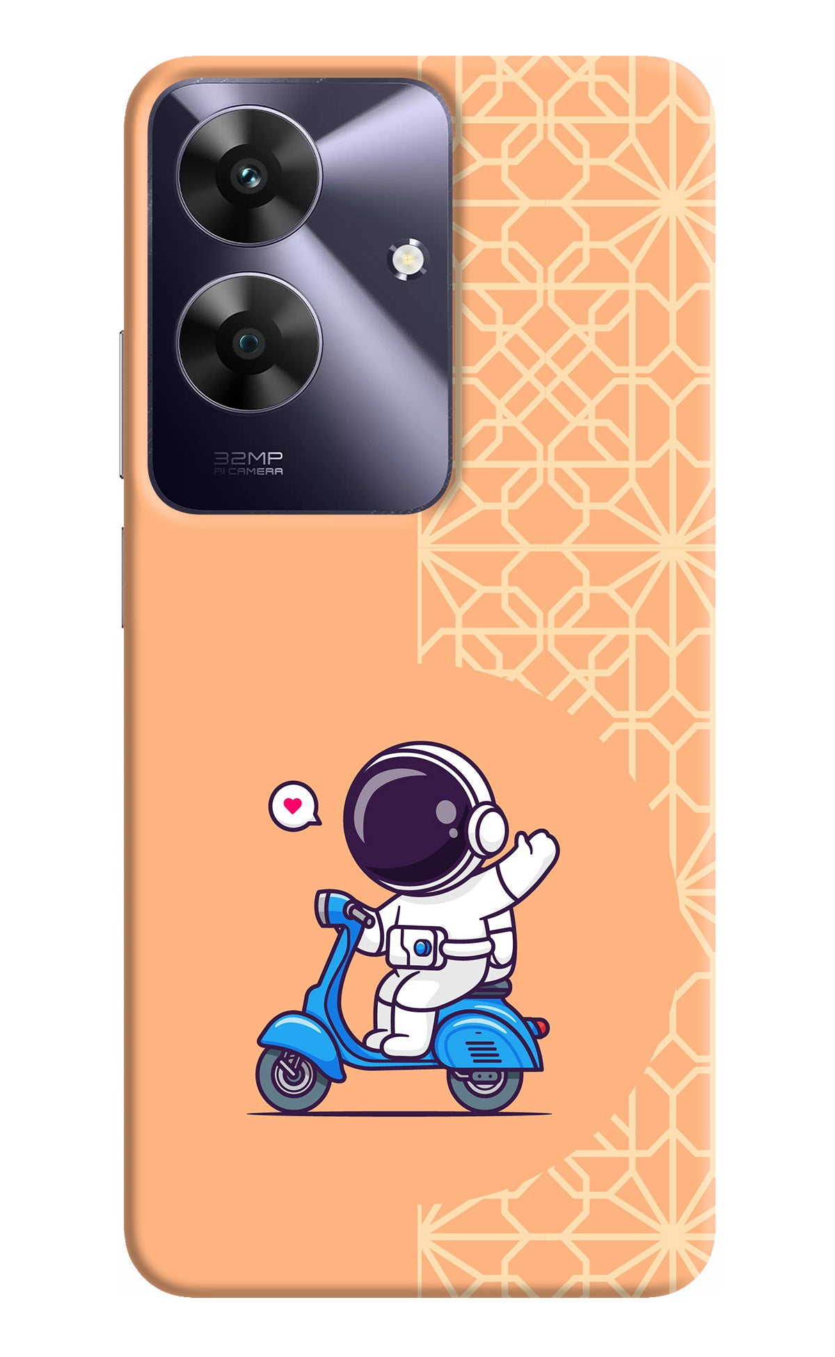 Cute Astronaut Riding Realme C61 Back Cover