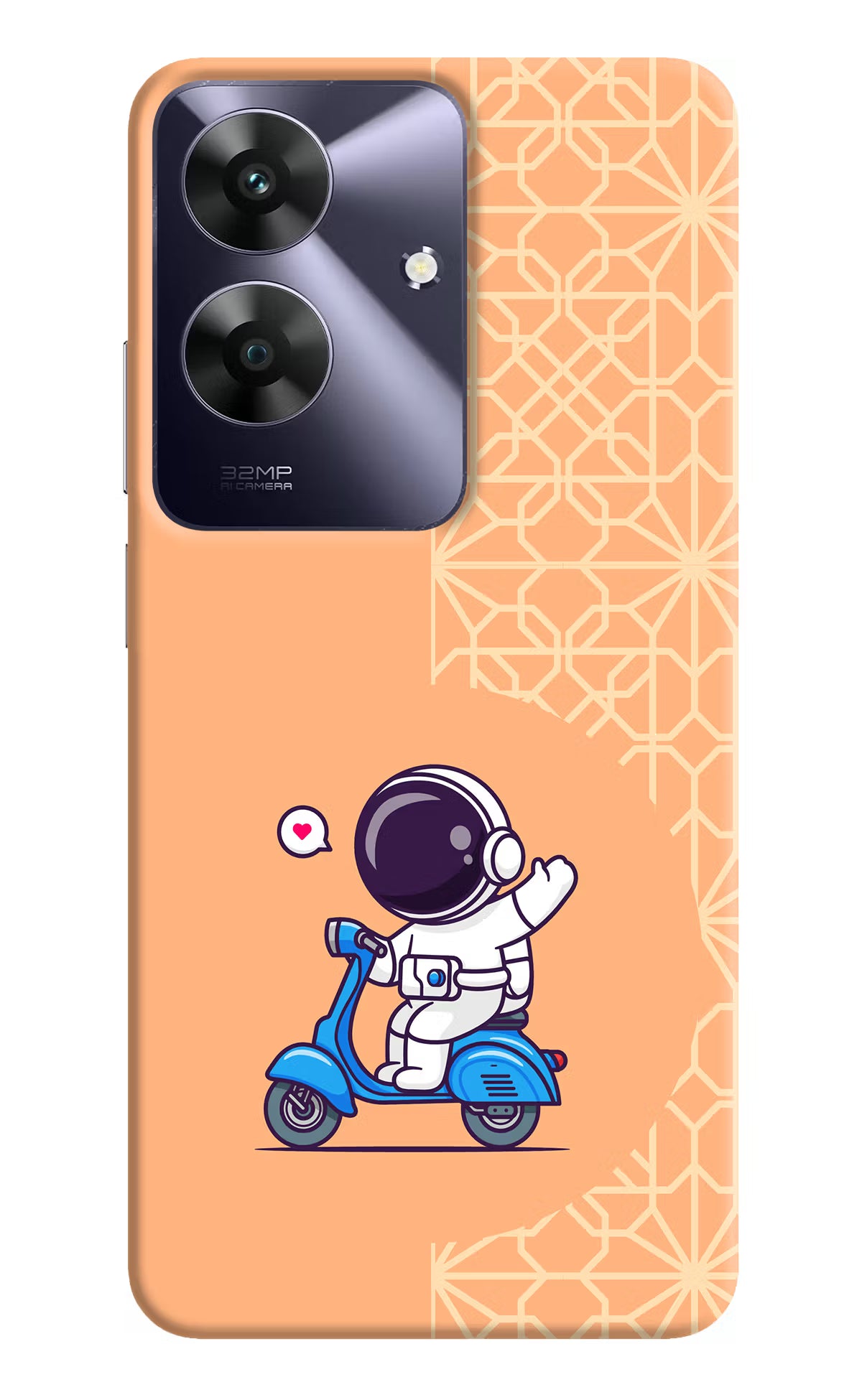 Cute Astronaut Riding Realme C61 Hard Case Back Cover by Casekaro