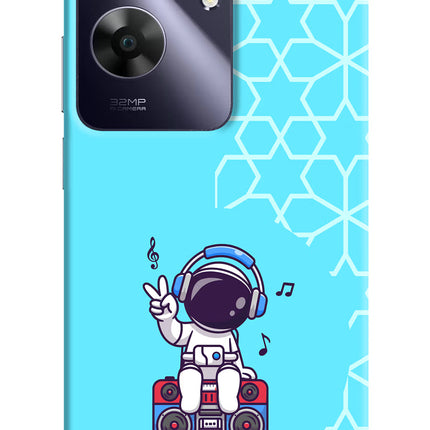 Cute Astronaut Chilling Realme C61 Hard Case Back Cover by Casekaro