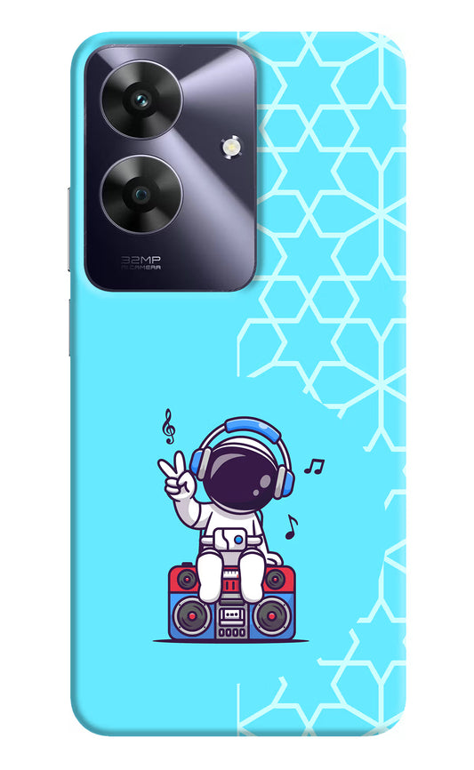 Cute Astronaut Chilling Realme C61 Hard Case Back Cover by Casekaro