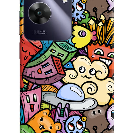 Veggie Doodle Realme C61 Hard Case Back Cover by Casekaro