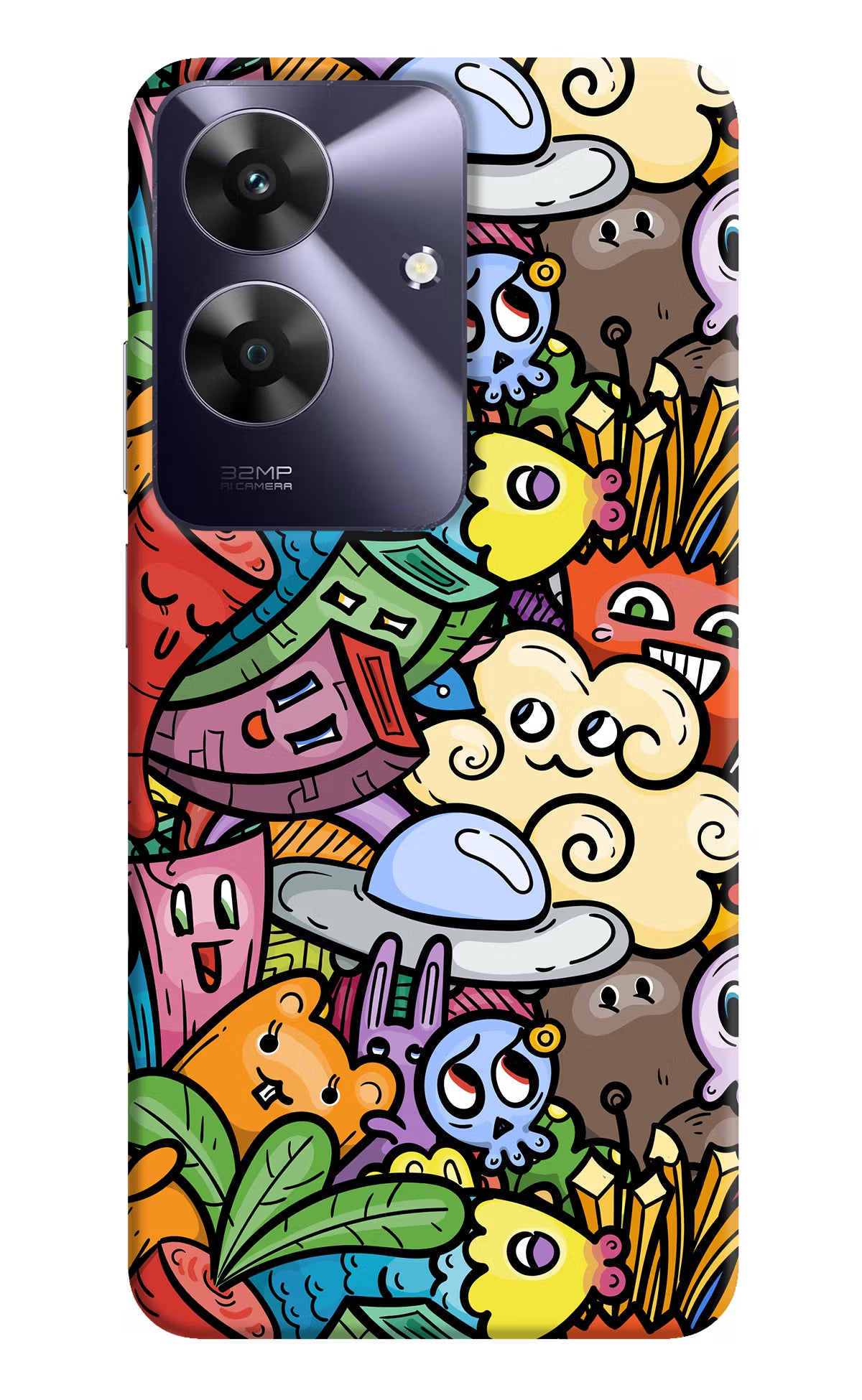 Veggie Doodle Realme C61 Hard Case Back Cover by Casekaro