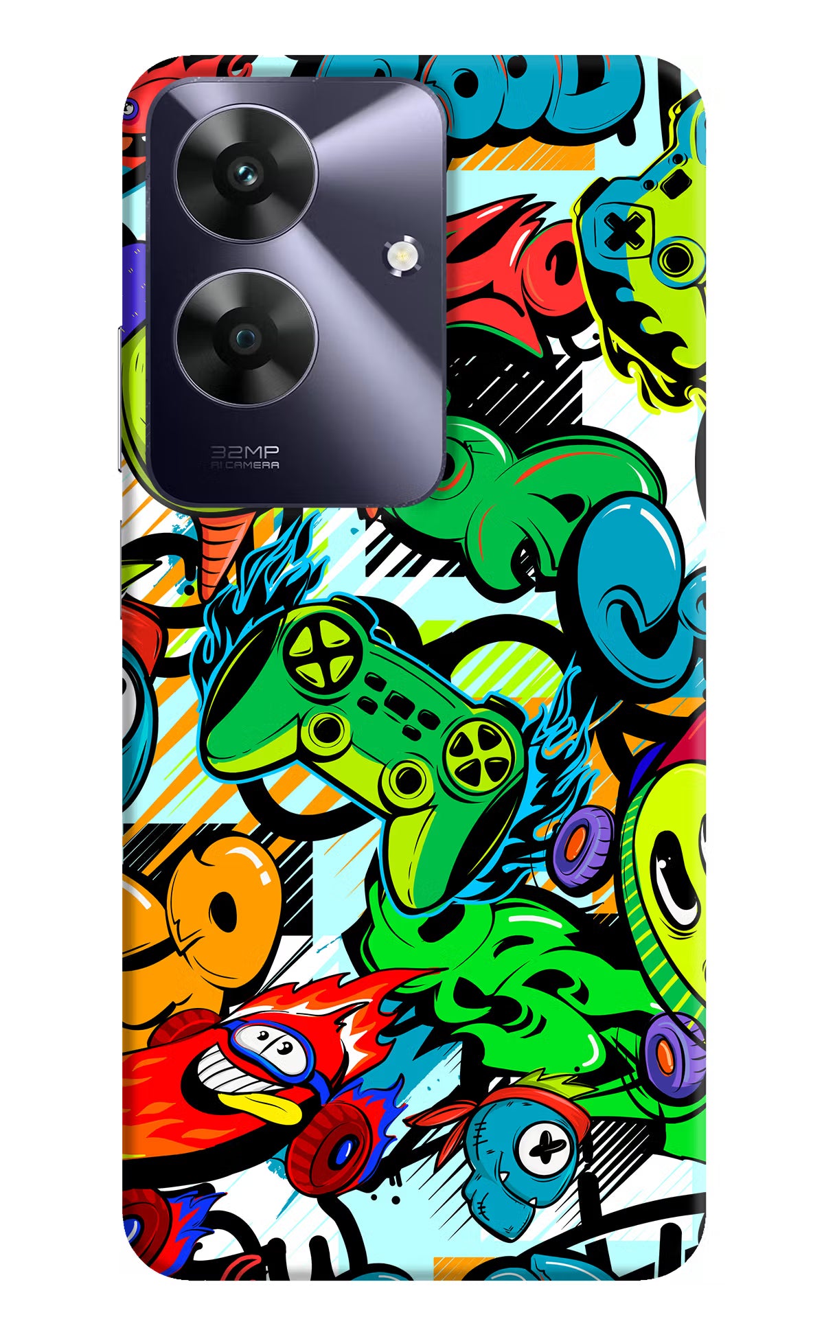Game Doodle Realme C61 Hard Case Back Cover by Casekaro