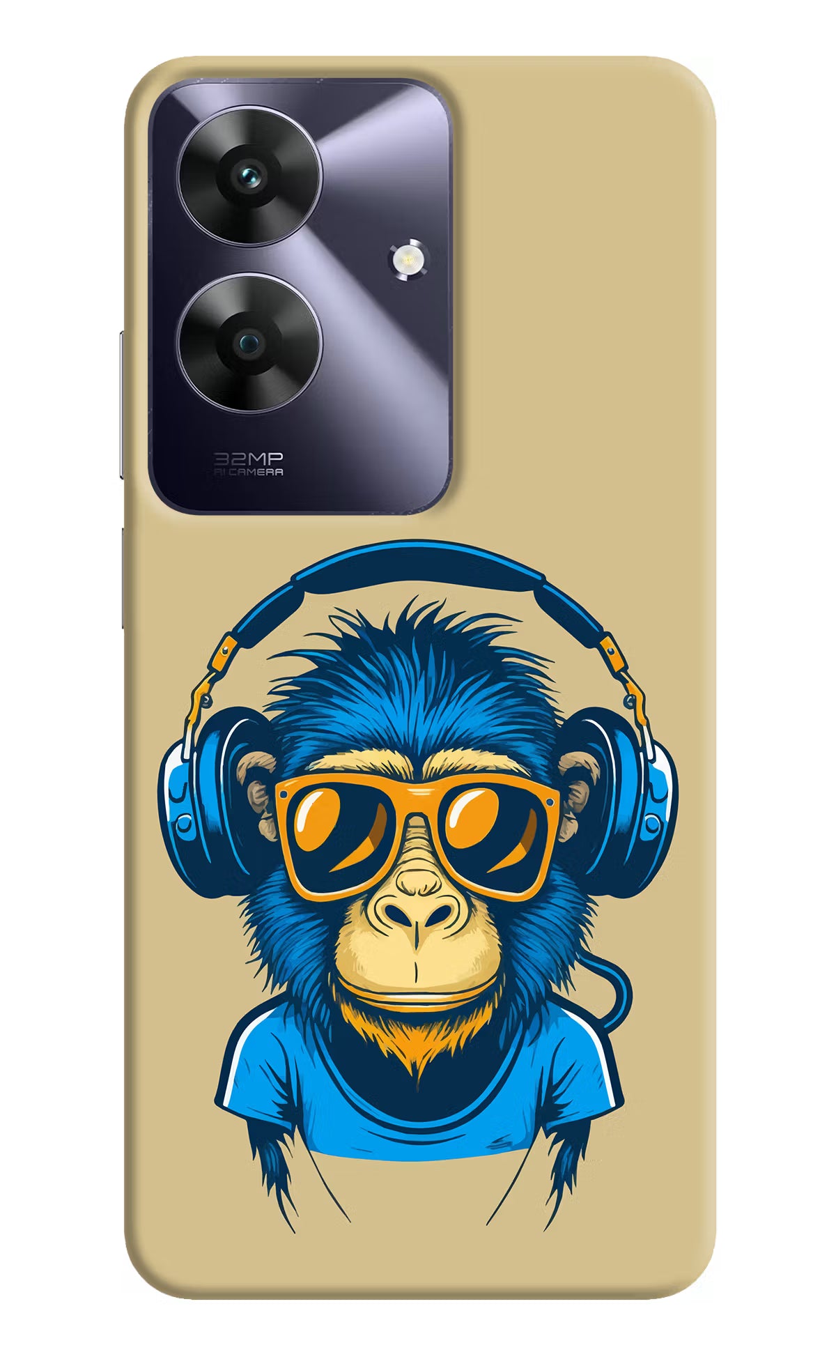 Monkey Headphone Realme C61 Hard Case Back Cover by Casekaro