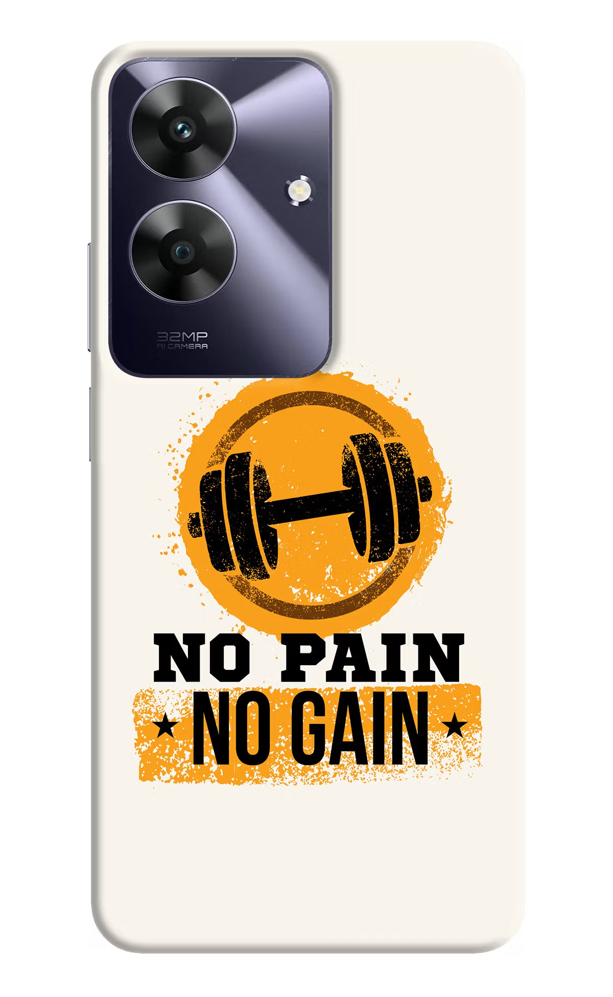 No Pain No Gain Realme C61 Hard Case Back Cover by Casekaro