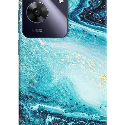 Blue Glitter Marble Realme C61 Hard Case Back Cover by Casekaro