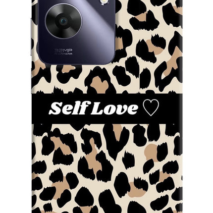 Leopard Print Self Love Realme C61 Hard Case Back Cover by Casekaro