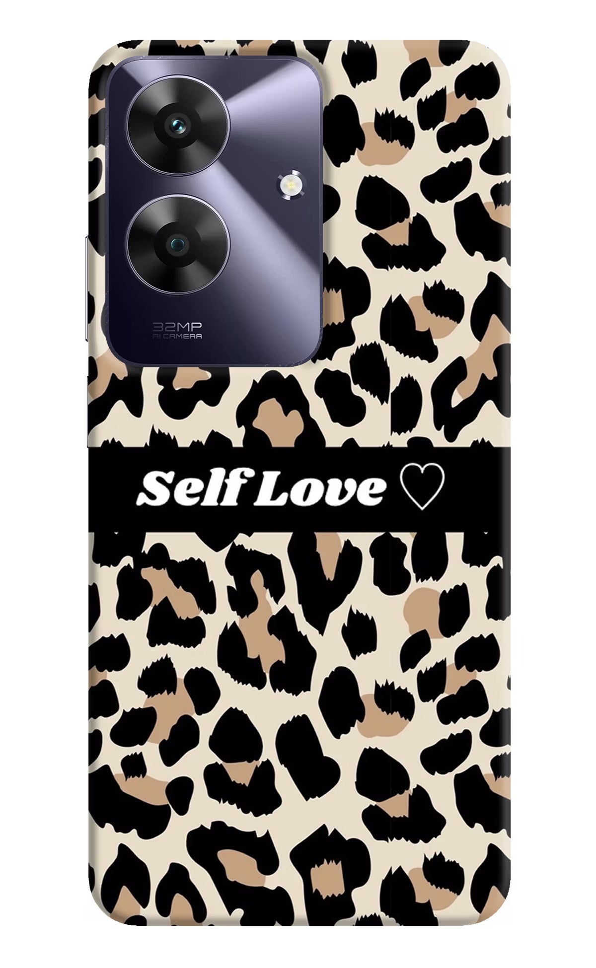 Leopard Print Self Love Realme C61 Hard Case Back Cover by Casekaro