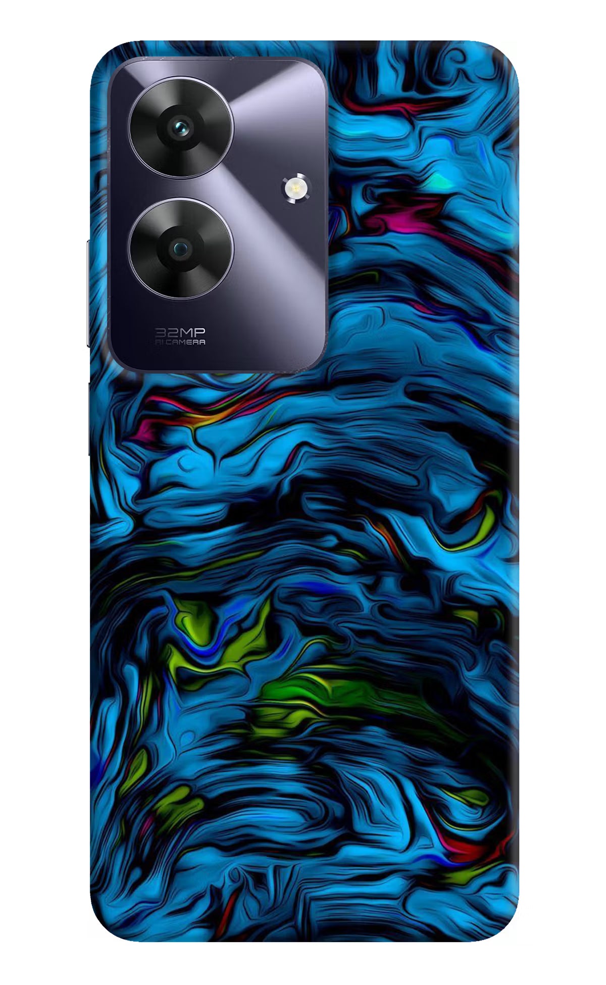Dark Blue Abstract Realme C61 Hard Case Back Cover by Casekaro
