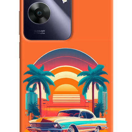 Palm Drive 80s Realme C61 Hard Case Back Cover by Casekaro