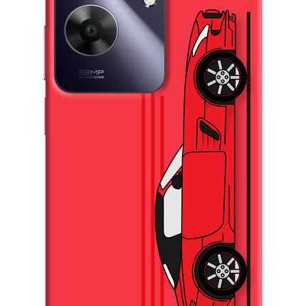 Red Velocity Realme C61 Hard Case Back Cover by Casekaro