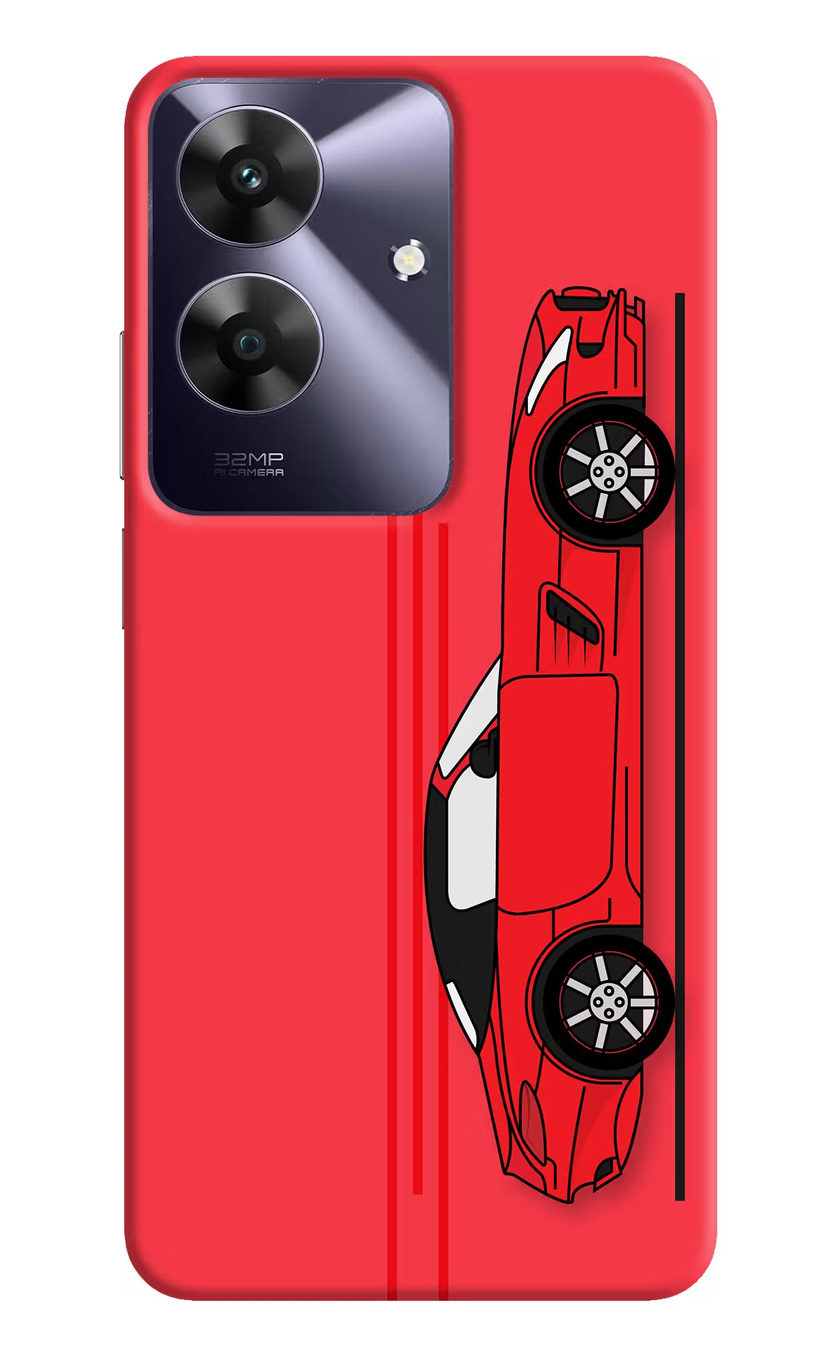 Red Velocity Realme C61 Hard Case Back Cover by Casekaro