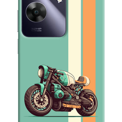 Striped Moto Drift Realme C61 Hard Case Back Cover by Casekaro