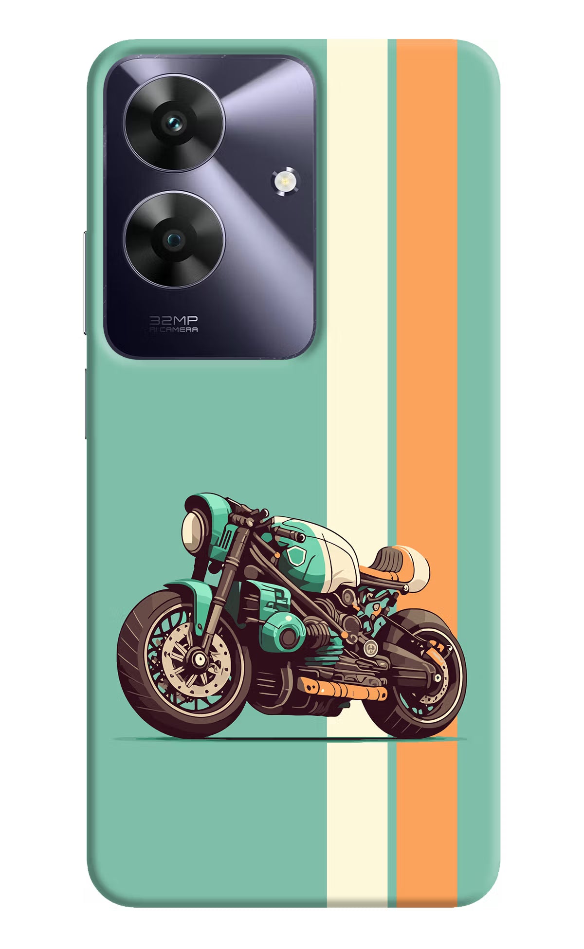 Striped Moto Drift Realme C61 Hard Case Back Cover by Casekaro