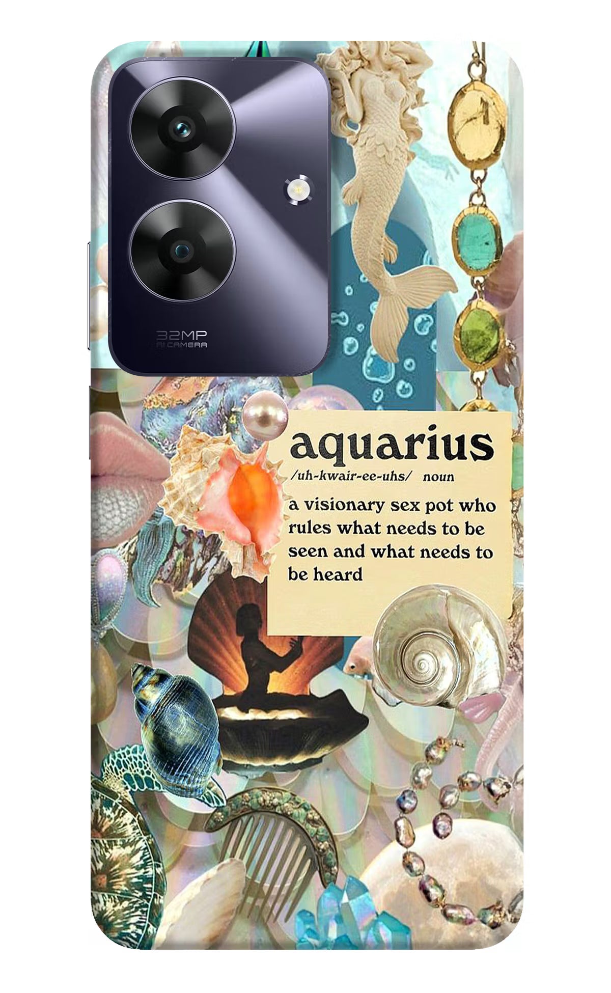 Aquarius Zodiac Realme C61 Hard Case Back Cover by Casekaro