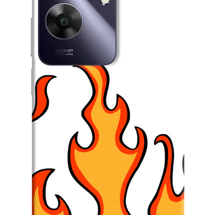 Fired Up – White Realme C61 Hard Case Back Cover by Casekaro