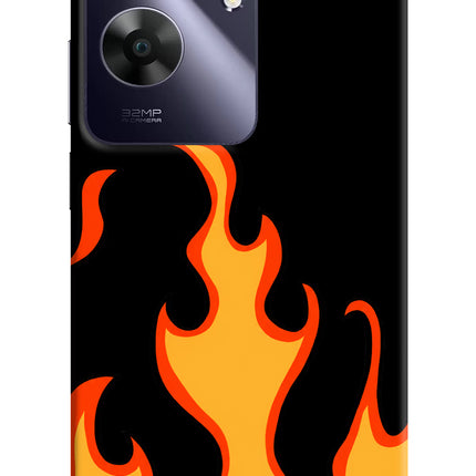 Fired Up – Black Realme C61 Hard Case Back Cover by Casekaro