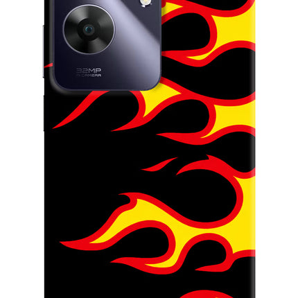 Side Sweep Flames Realme C61 Hard Case Back Cover by Casekaro