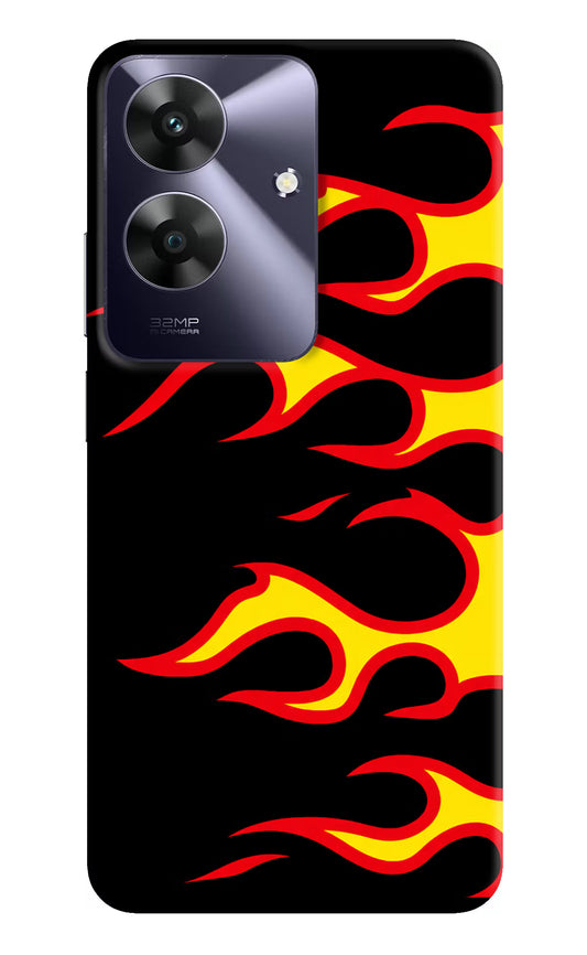 Side Sweep Flames Realme C61 Hard Case Back Cover by Casekaro