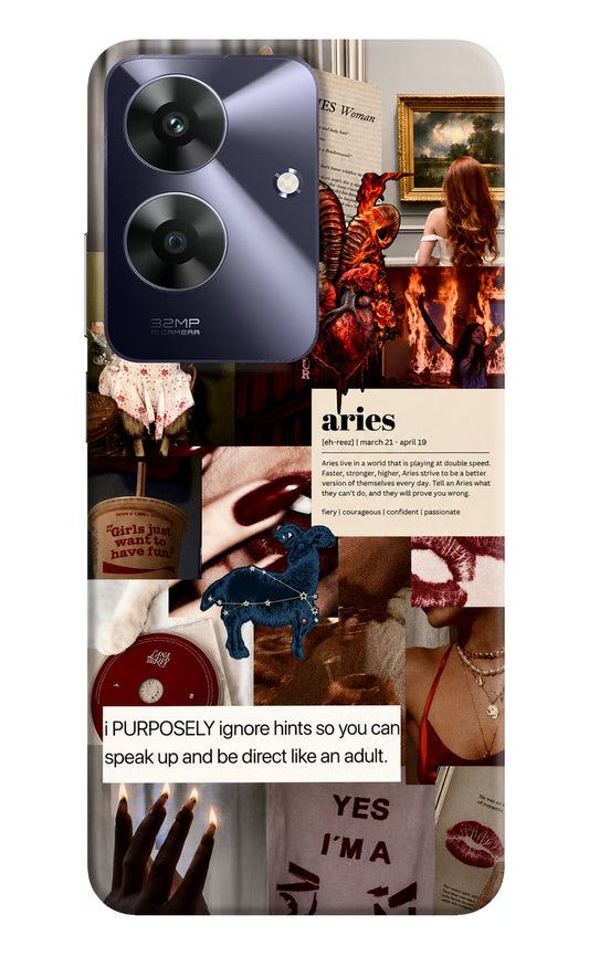 Zodiac Aries Realme C61 Hard Case Back Cover by Casekaro