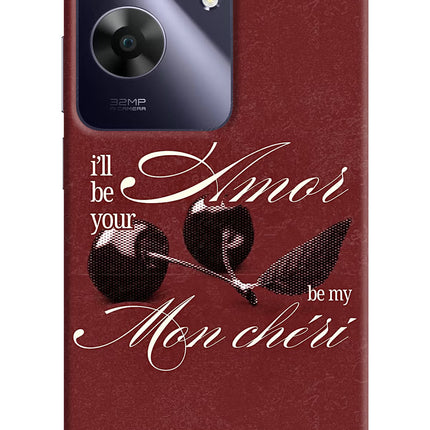 Velvet Cherry Realme C61 Hard Case Back Cover by Casekaro