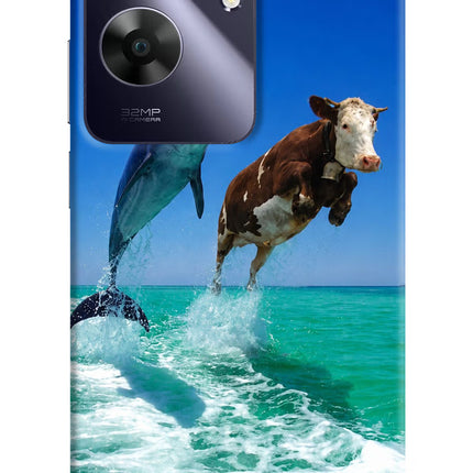 Dolphin vs Cow Realme C61 Hard Case Back Cover by Casekaro