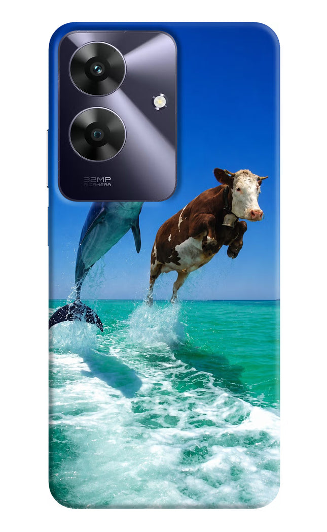 Dolphin vs Cow Realme C61 Hard Case Back Cover by Casekaro