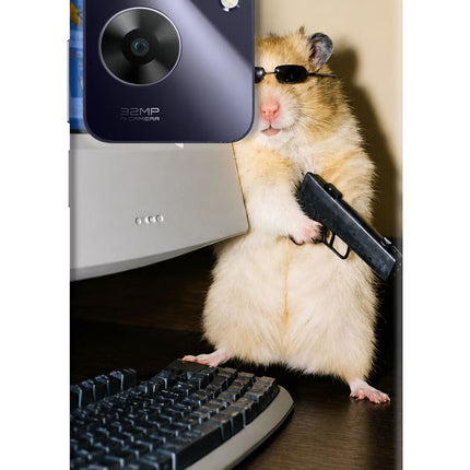 Hacker Hamster Realme C61 Hard Case Back Cover by Casekaro